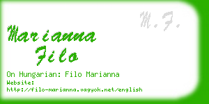 marianna filo business card